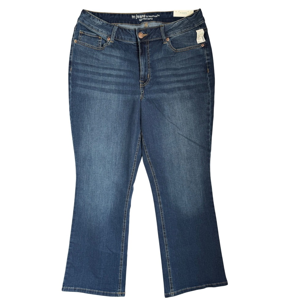 Maurices M Jeans‎ High Rise Curvy Bootcut Dark Wash Denim 16 Regular NWT